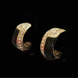 Vintage Swarovski Half Hoop Earrings